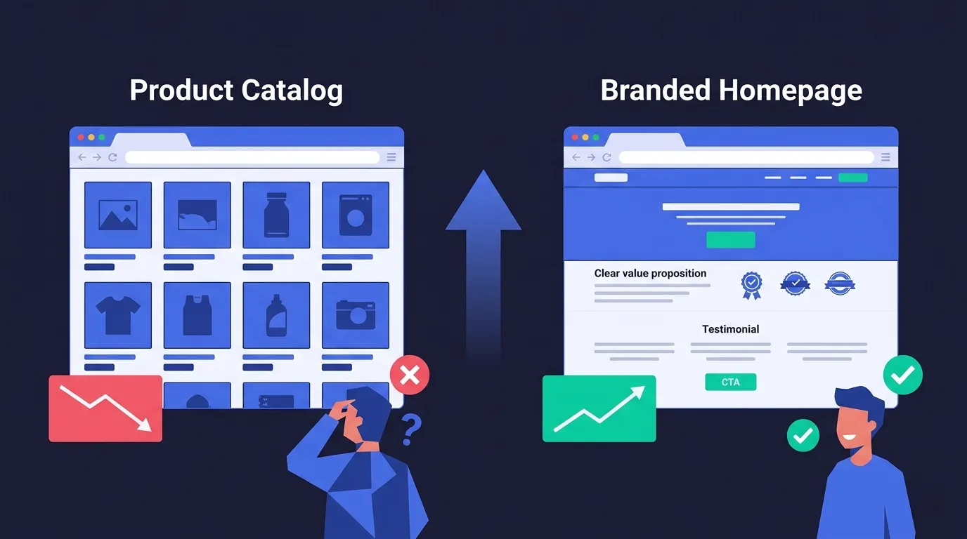Product Catalog Homepage vs Branded Homepage