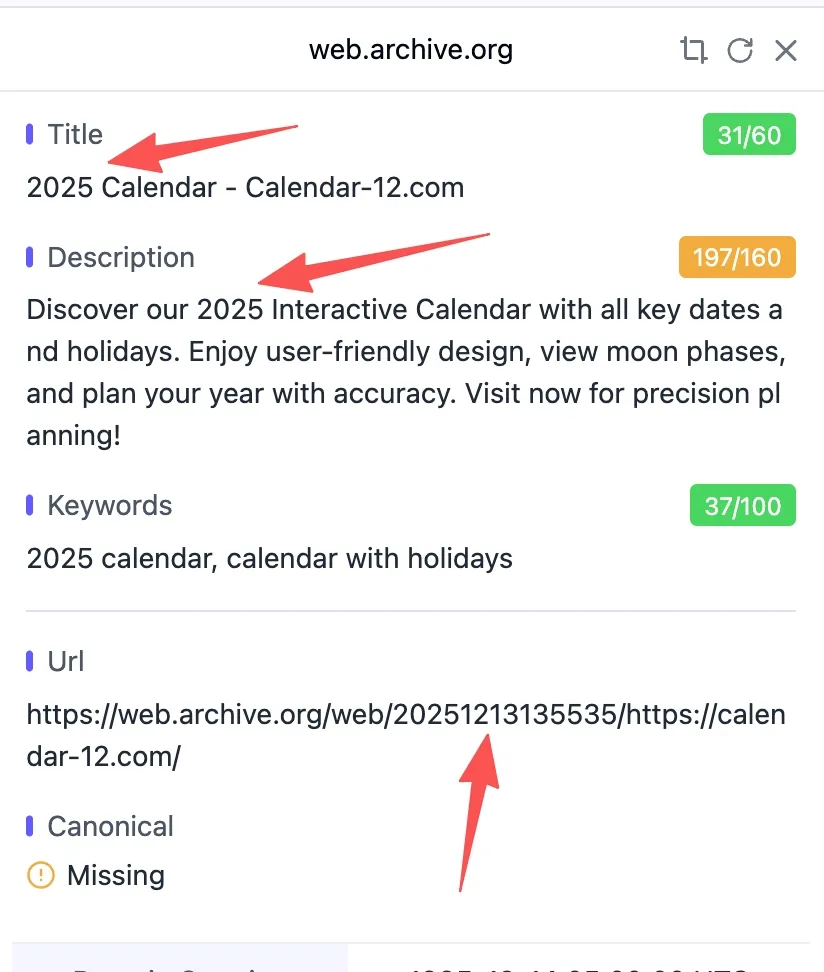 Archive snapshot confirms previous year title (2025)