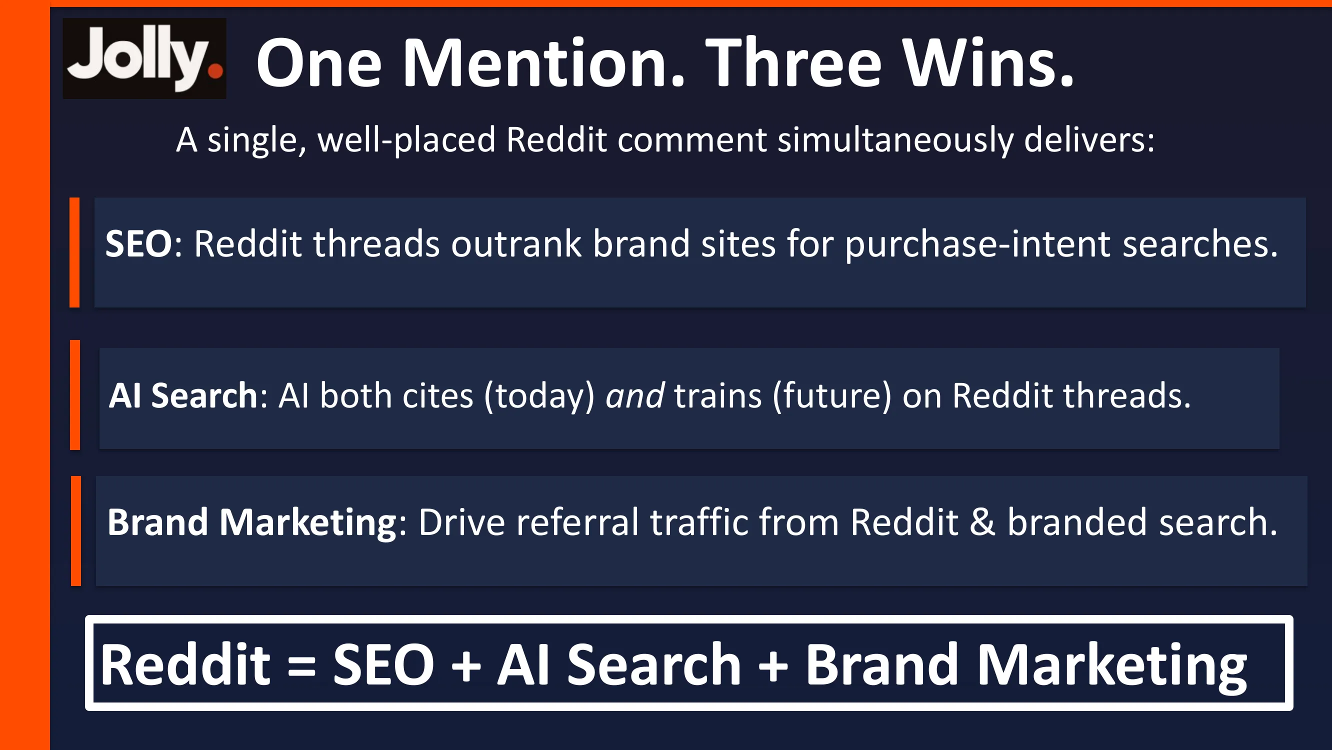 One comment, three wins