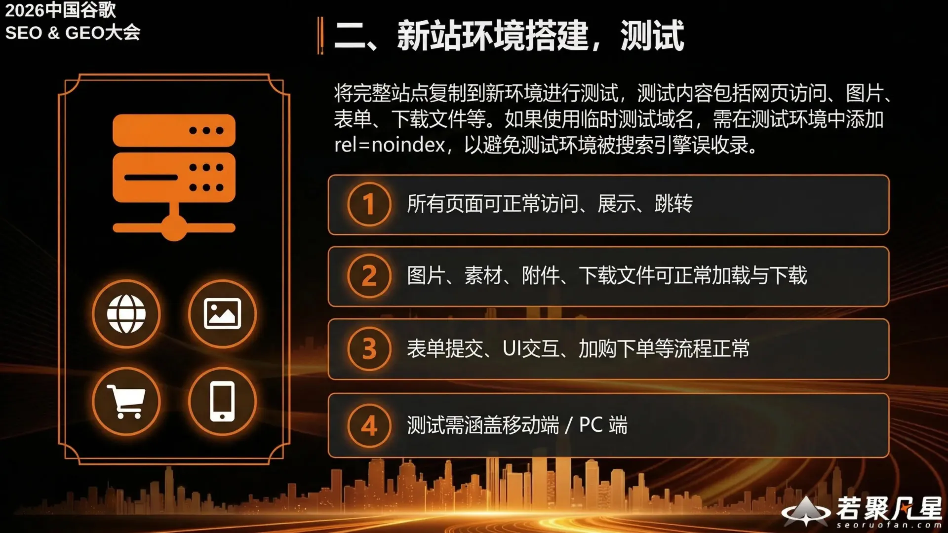 New site environment testing